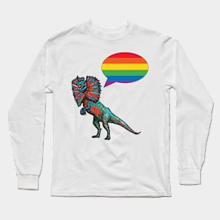 Say It! Say Gay! LGBTQIA+ Dinosaur Long Sleeve T-Shirt